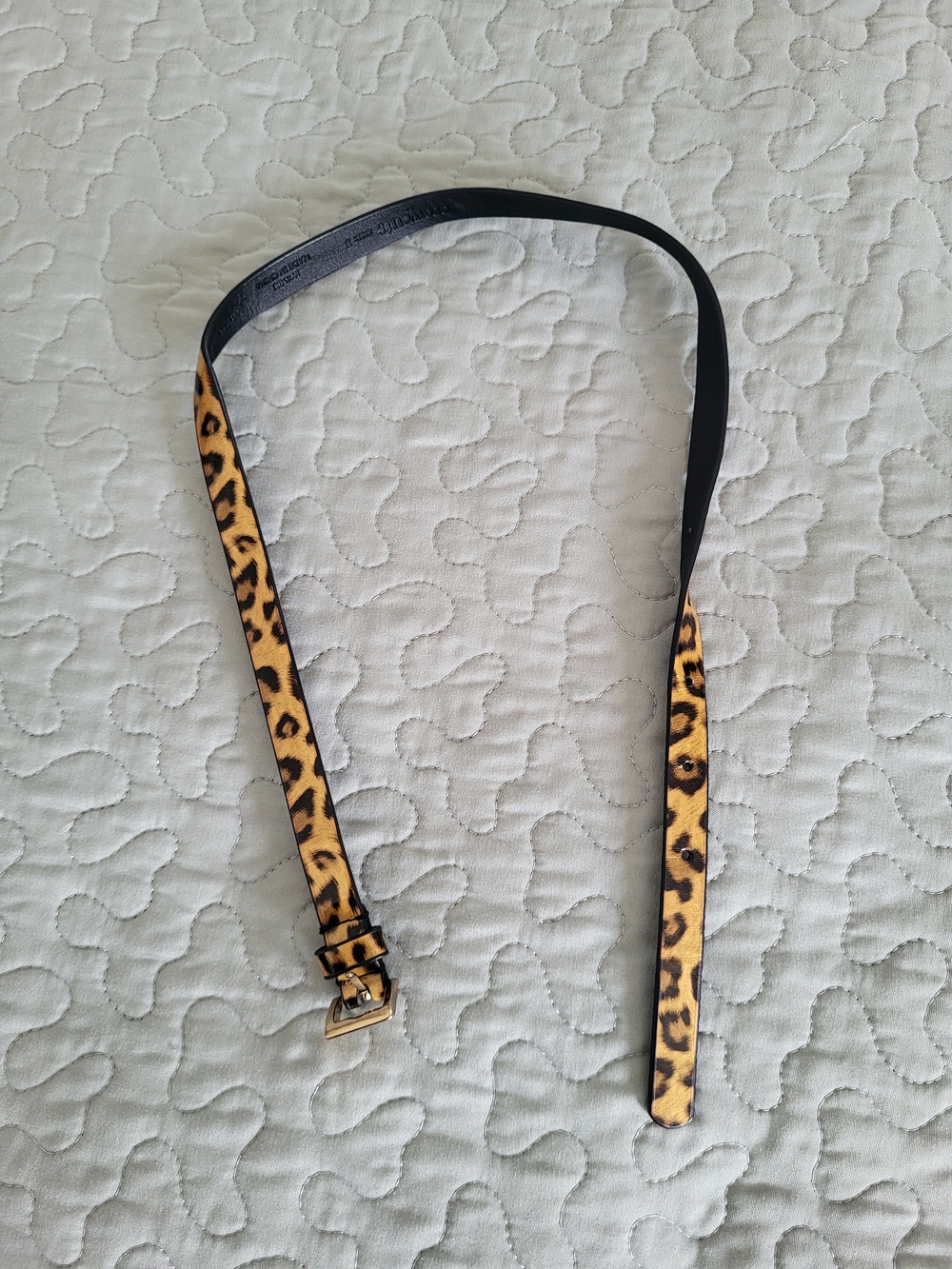 Crewcuts Leopard-Print Skinny Belt in Yellow and Brown
